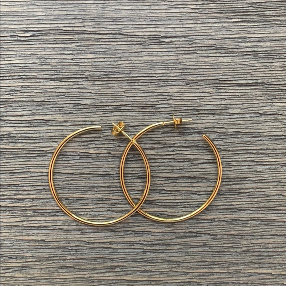 Gold plated hoops